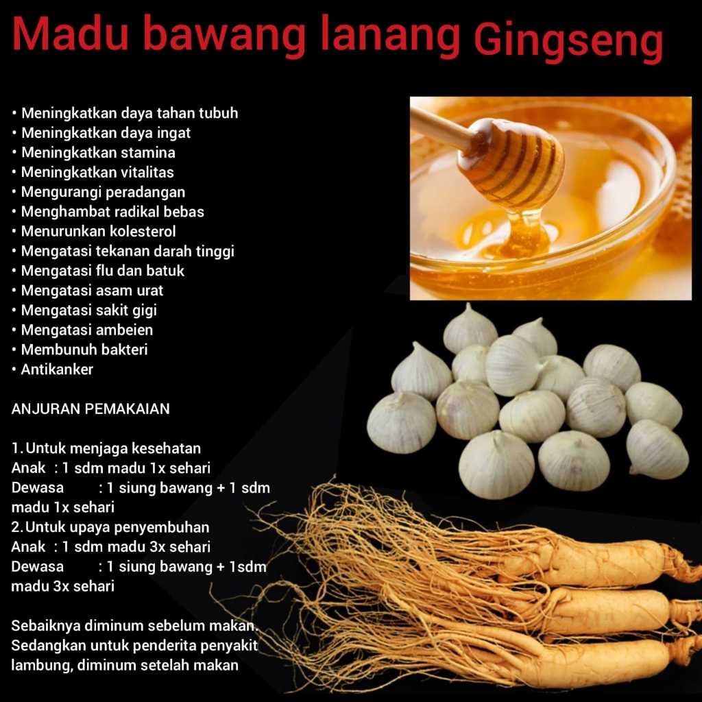 

Madu Ginseng dan Bawang Lanang