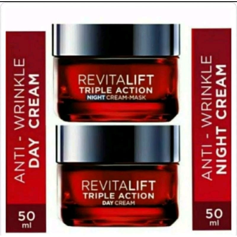 LOREAL TRIPLE ACTION ANTI AGING DAY & NIGHT CREAM 50ML EXP01/28