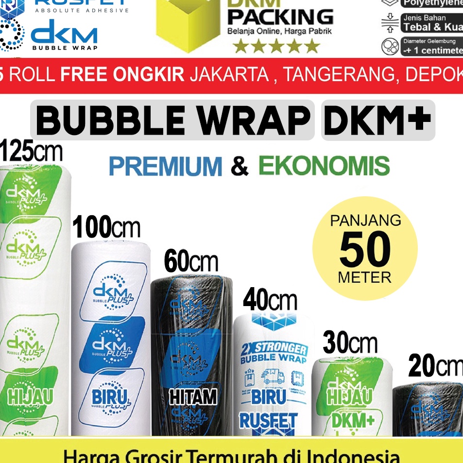 

Penawaran Terbaik Plastik Bubble Wrap 125cm x 5m DKM PLUS Bubblewrap PREMIUM ROLL