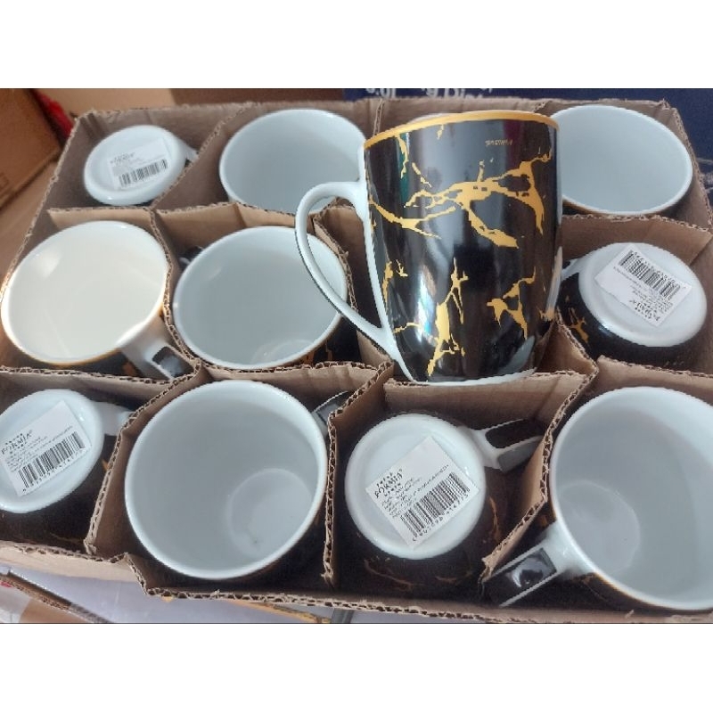 mug keramik motif marble