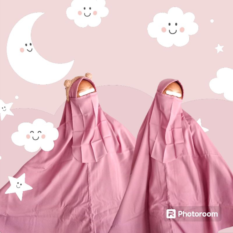 preloved hijab syar'i/one set cadar pink nego tipis