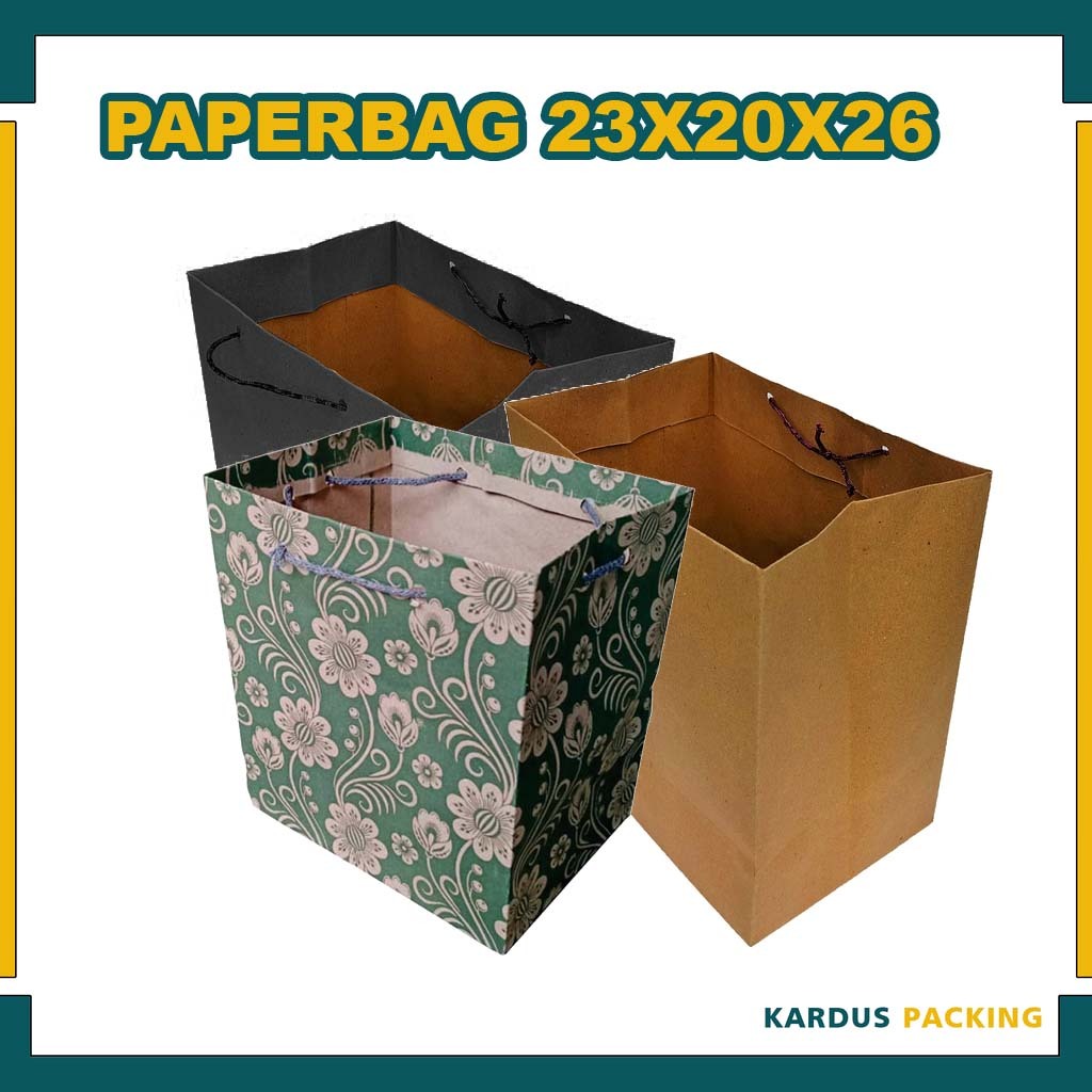 

Paper Bag 23x20x26 (PAKET 12 PCS) / Tas Kertas / Tas Kado / Tas Souvenir