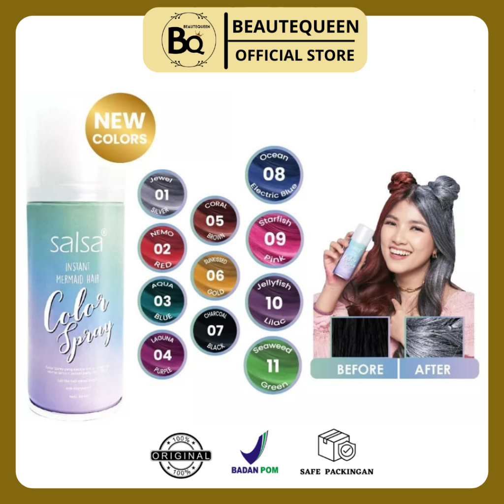 SALSA HAIR COLOR SPRAY | Semir rambut semprot MERMAID COLOR 80ML | cat rambut semprot non permanen