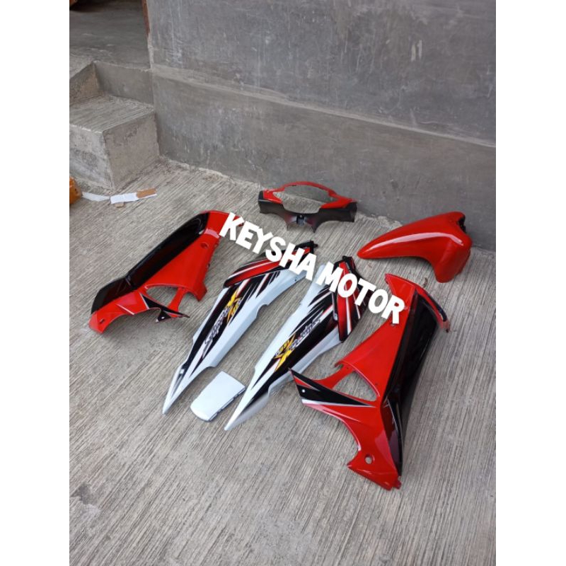 FULLSET BODY HALUS SUPRA X 125 LAMA TAHUN 2005-2006 WARNA PUTIH MERAH