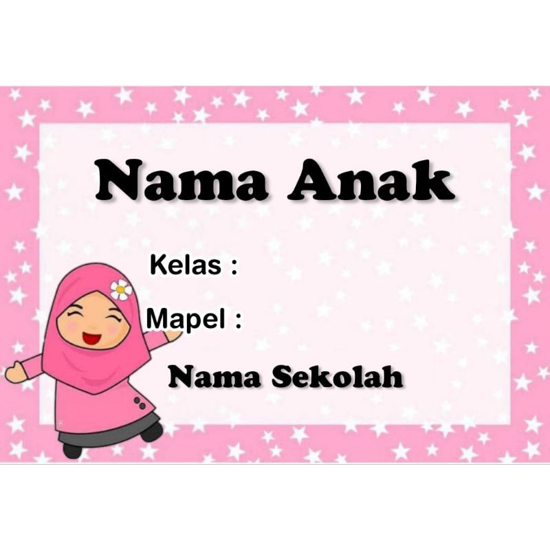 

(ISI 50) STIKER LABEL BUKU SEKOLAH WARNA PINK MOTIF HIJAB PINK