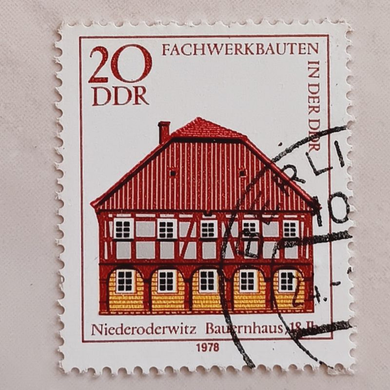 

(AD) Perangko Republik Demokratik Jerman 1978 Half-timbered Buildings - Farmhouse Niederoderwitz 20 pfennig Used