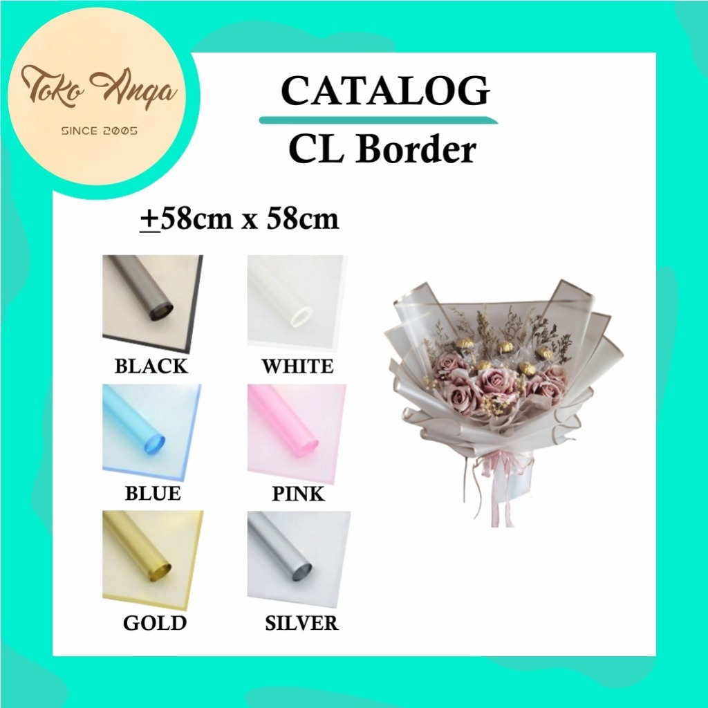 

TOKO ANQA-Flower Wrapping Cellophane CL Border 60 x 60 cm