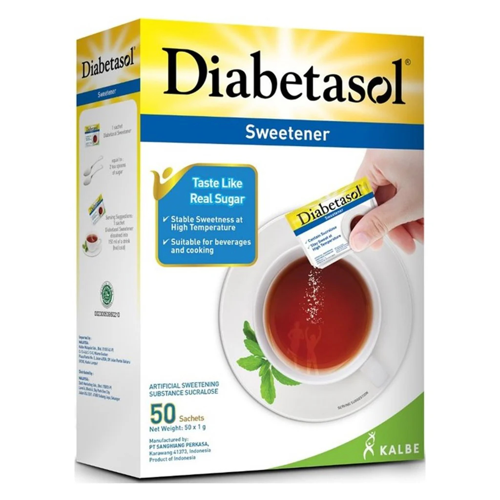 

Diabetasol Sweetener Isi 25/50/100 Sachet Original