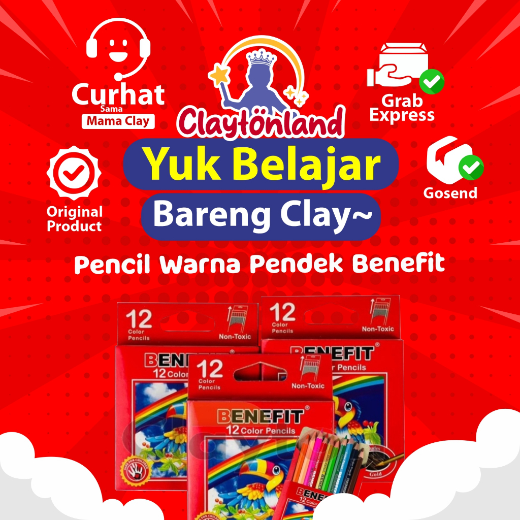 

Pensil / Pencil warna 12 Warna Pendek Benefit / Color Pencil 12 Colors