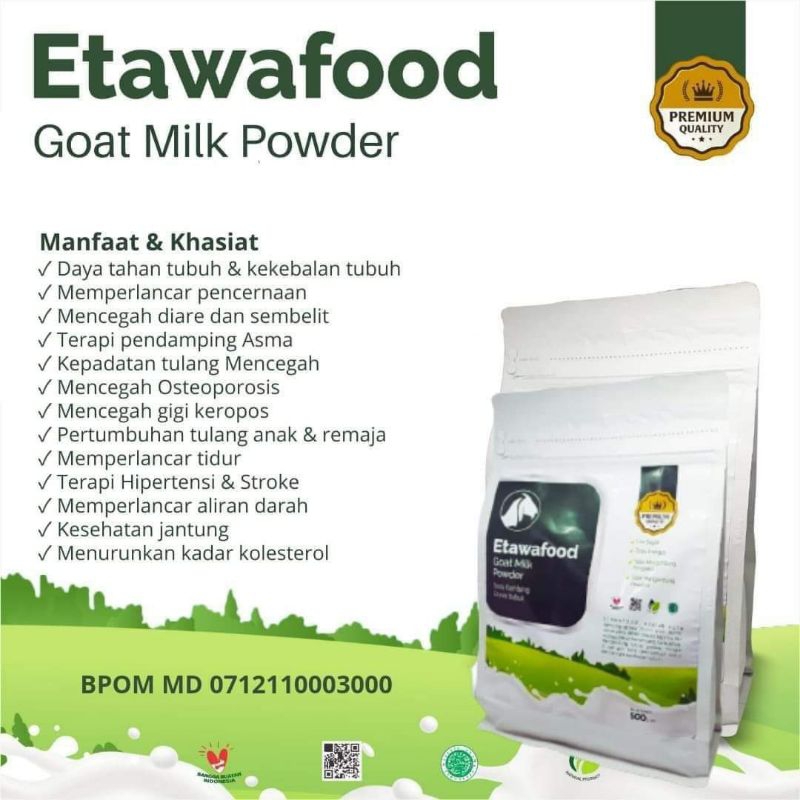 

[BISA COD] SUSU KAMBING ETAWA BUBUK ETAWAFOOD 500 gram | ETAWAFOOD GULA AREN 500 GRAM DAN 1 KG | SOLUSI MASALAH TULANG DAN SENDI | SUMBER NUTRISI LENGKAP | TIDAK BAU PRENGUS | TIDAK MENGANDUNG PENGAWET | TIDAK MENGANDUNG PEWARNA | LOW SUGAR