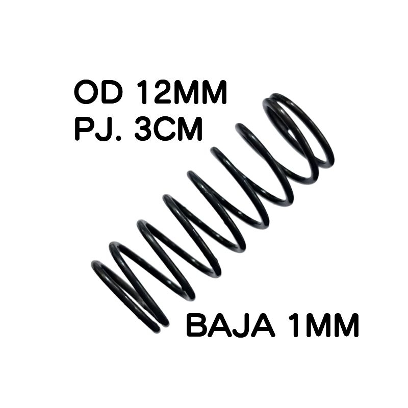 Per Pegas Tekan OD 12mm PJ 3cm Baja 1mm