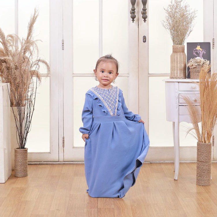 KODE D12U GAMIS SELLA KIDS 3 TH 11 TH BAHAN CRINGKEL AIRFLOW MIX BURKAT KOTAK ORI GAMIS LEBARAN MEWA