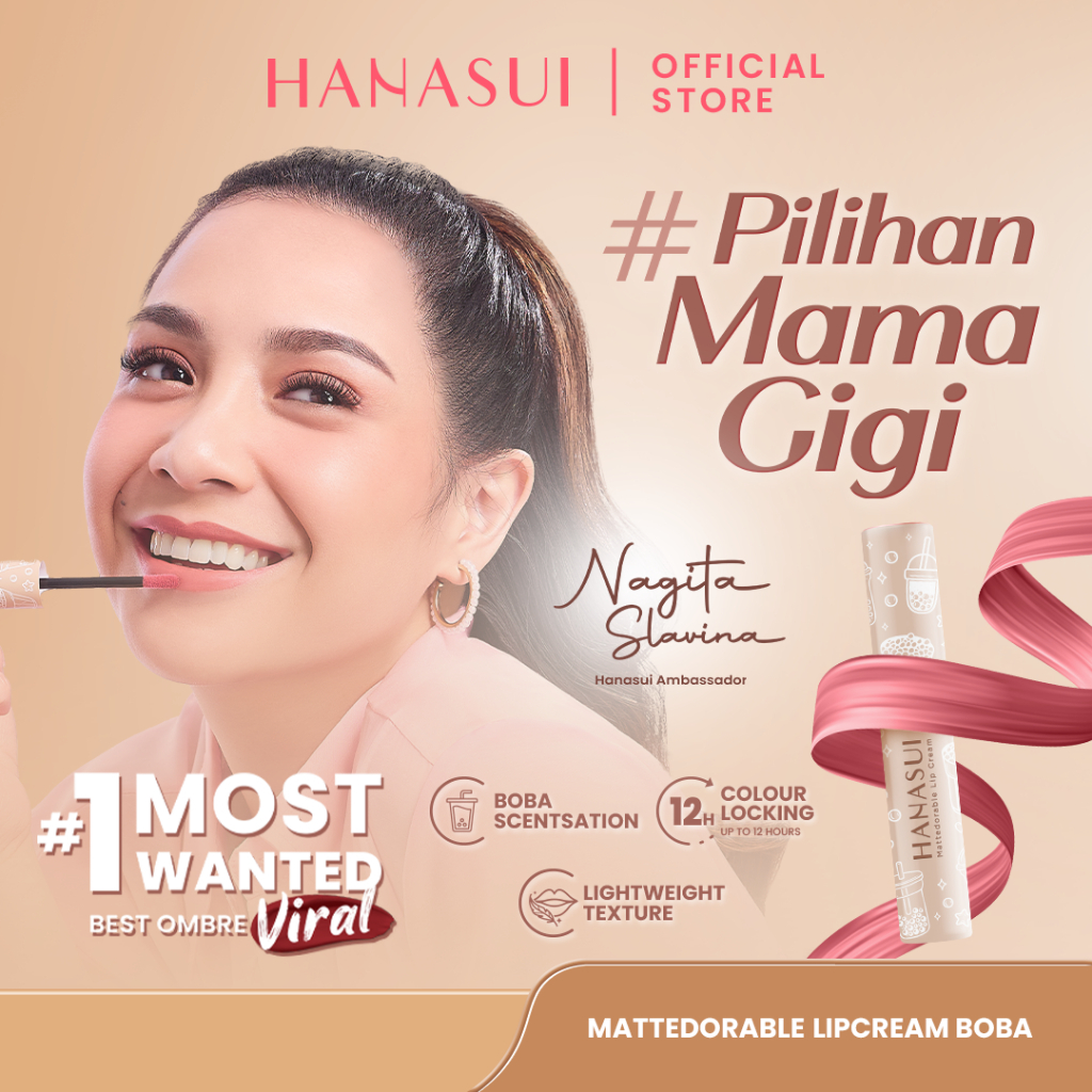 LOVABLEMART  Hanasui Mattedorable Lip Cream Boba Edition Lipcream Hanasui Murah Grosir