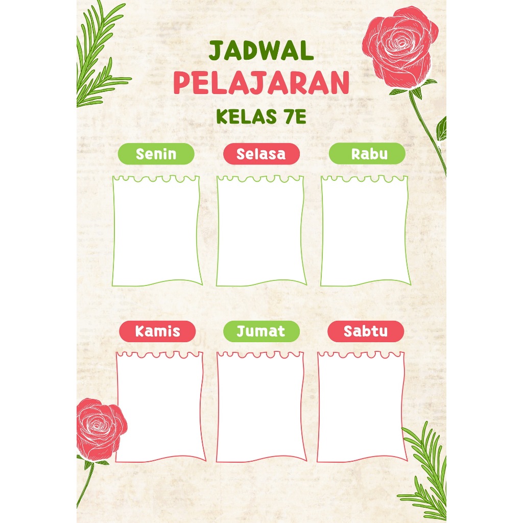 

POSTER JADWAL PELAJARAN HVS LAMINATING FREE KETIN