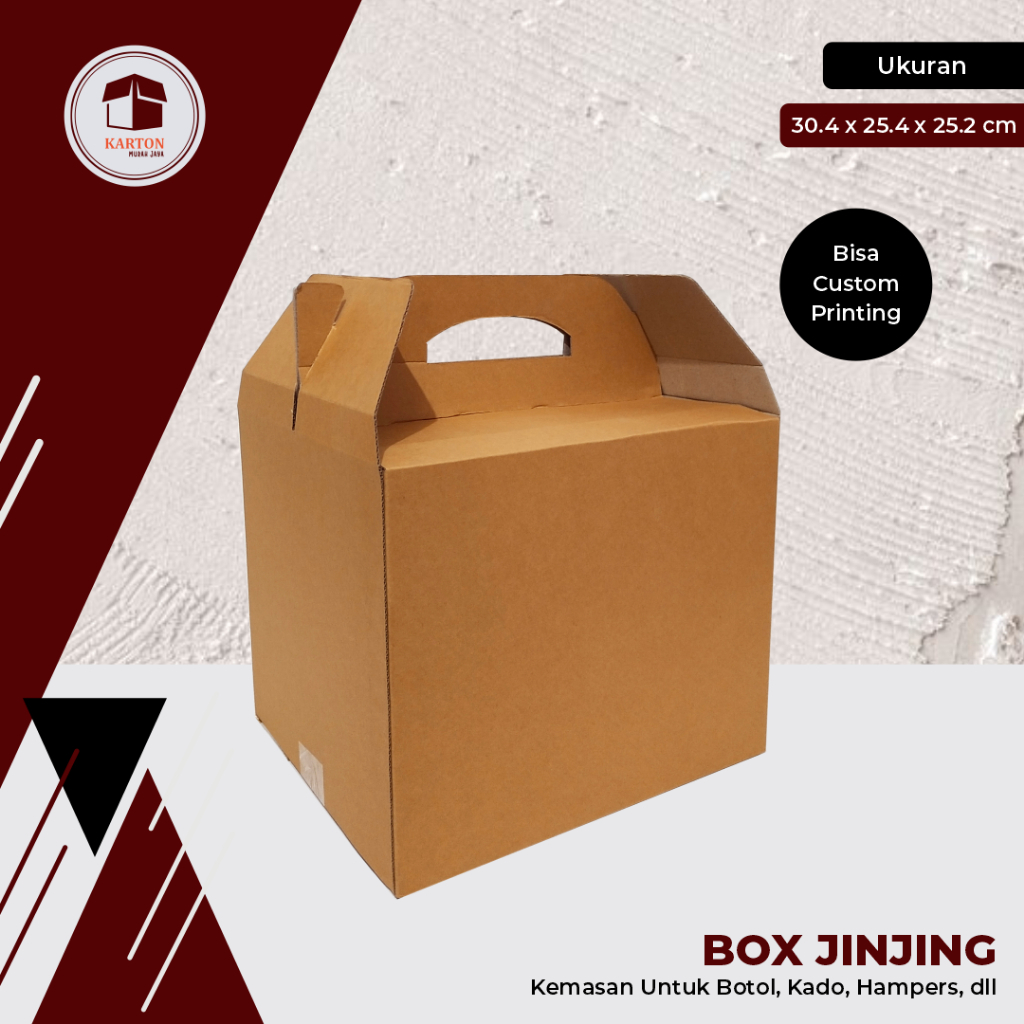 

BOX JINJING UK. 30 x 25 x 24 cm (Box Buah) -Hampers Lebaran/Kuker/Parcel Box/Jinjing Box/Box Buah