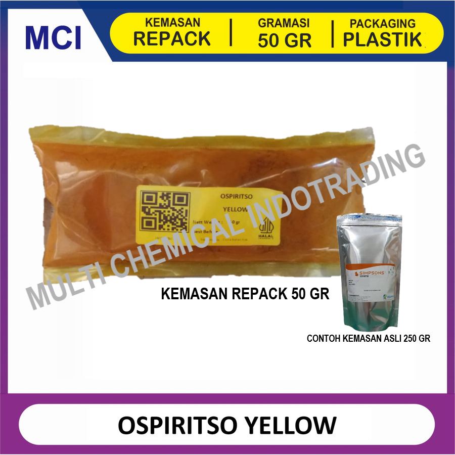 

OSPIRITSO YELLOW G 1602 SOLVENT DYES BASIS MINYAK KUNING - REPACK 50 GR