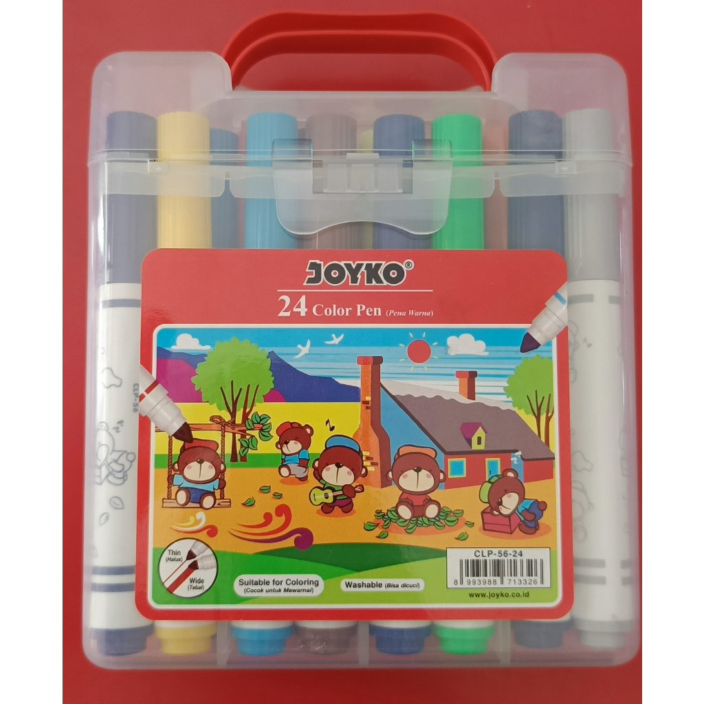 

Joyko Color Pen 24 warna / spidol warna Washable(Bisa dicuci)