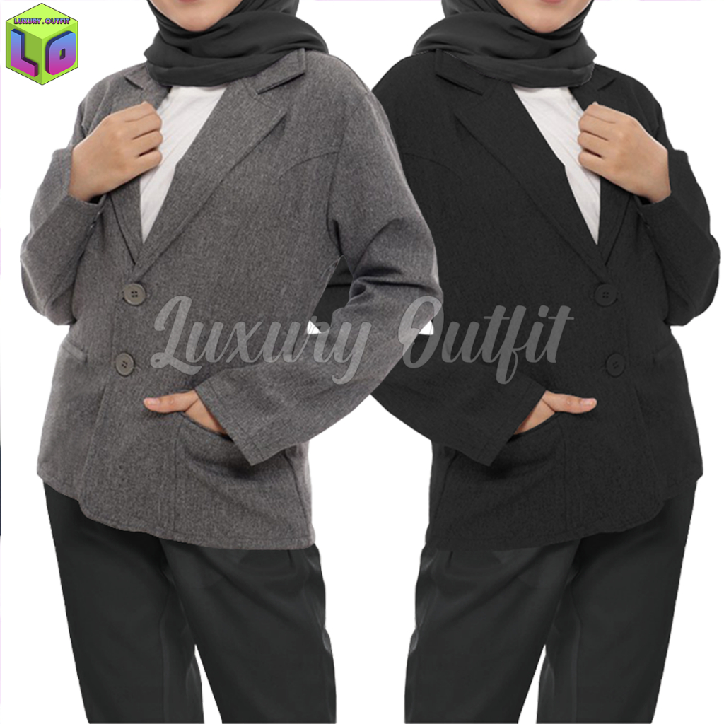 BESTPROMO JAS BLEZER WANITA KERJA KANTOR CEWE POLOS DEWASA ANAK JAKET BLAZER GURU SANTRI PONDOK
