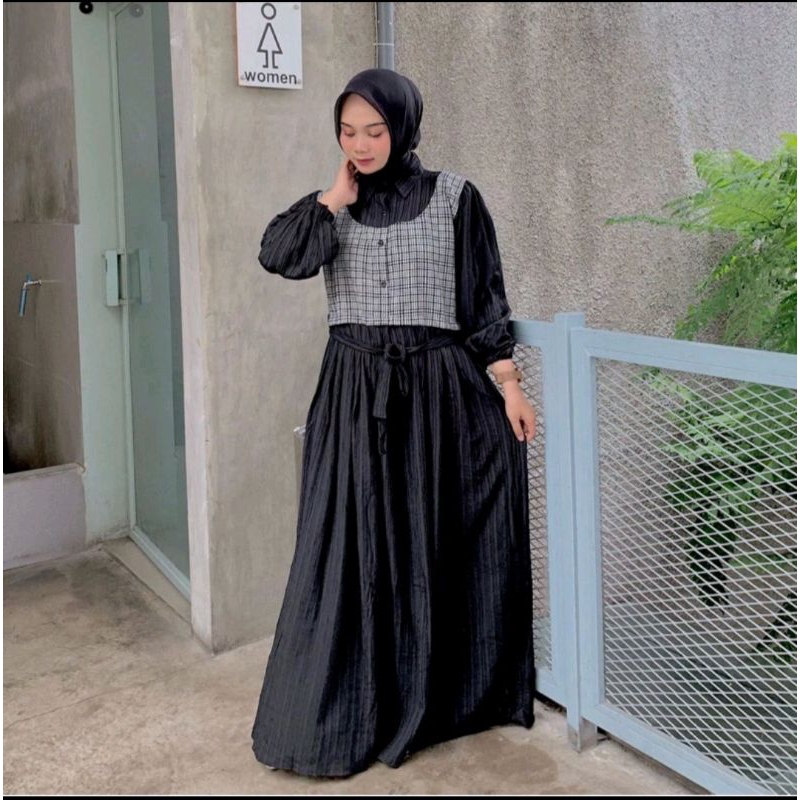 Atasan/Tunik/Gamis Midi Serat Kayu By Nells