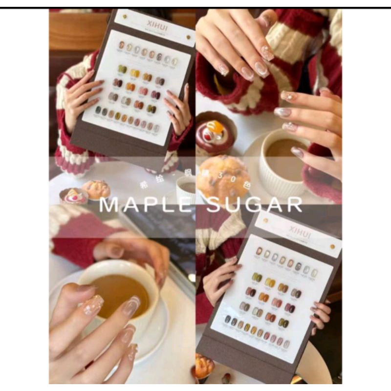 Nail gel polish xihui sugar maple kutek gel 30 warna free display