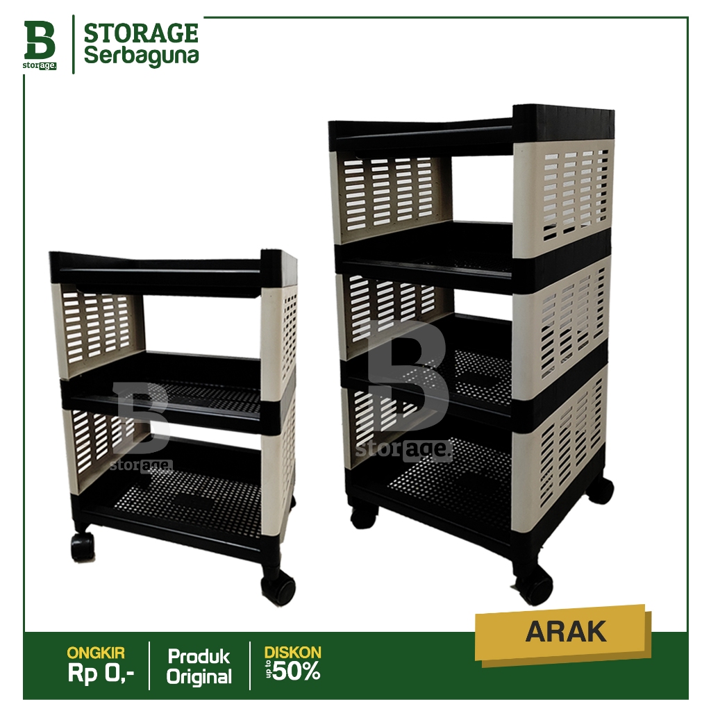 Rak susun 4 Penyimpanan Serbaguna bahan plastik Kuat Murah Merk Akako Mirip Tabita, Olymplast, Yoyo 