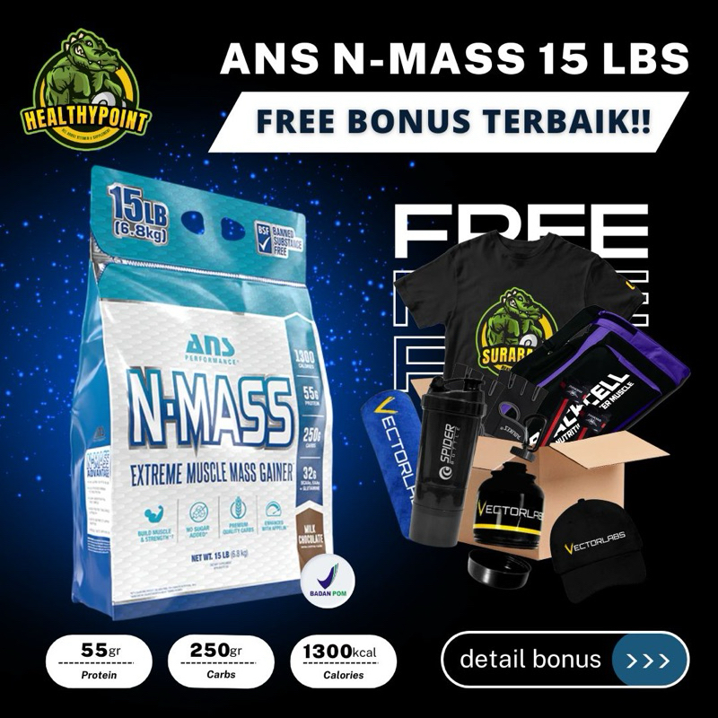 ANS N Mass 15 Lbs N-MASS Nmass Weight Gainer 15lbs