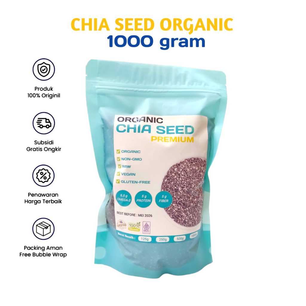 

Chia Seed Organic Premium 1kg I Biji Chia Original