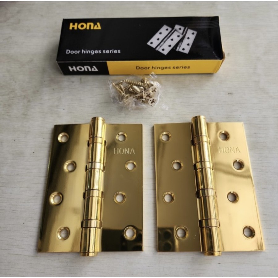 Engsel Tebal HONA 4 INCH KUNING / Engsel Jendela Pintu 4" Gold