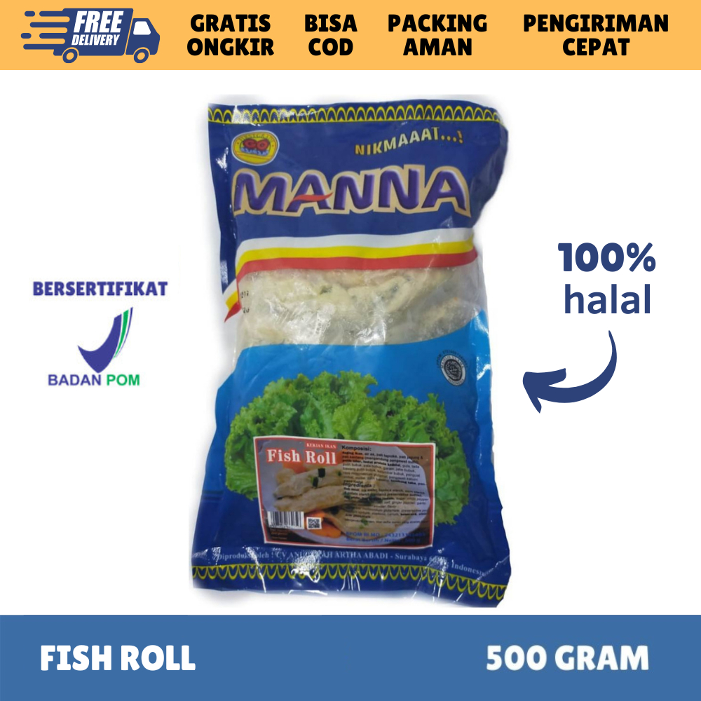 

JAKUT [FROZEN FOOD GOMANNA] FISH ROLL IKAN ISI 20 (500GR) SOSIS IKAN GULUNG NUGGET BPOM HALAL