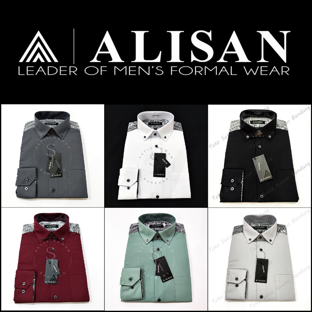 Kemeja ALISAN Spesial SLIM Fit Lengan Panjang ( Motif Bahu Batik )