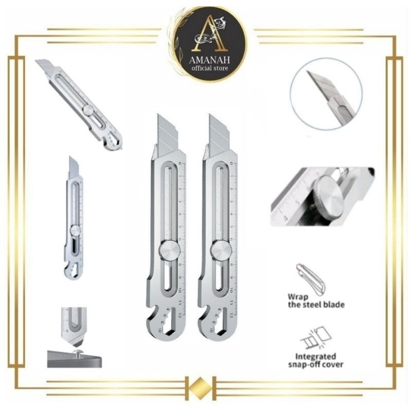 

Cutter Pisau Tajam Besar Baja Stainless Anti Karat Bahan Kuat Tebal Bagus Serbaguna Pisau Katter / Kater Multifungsi