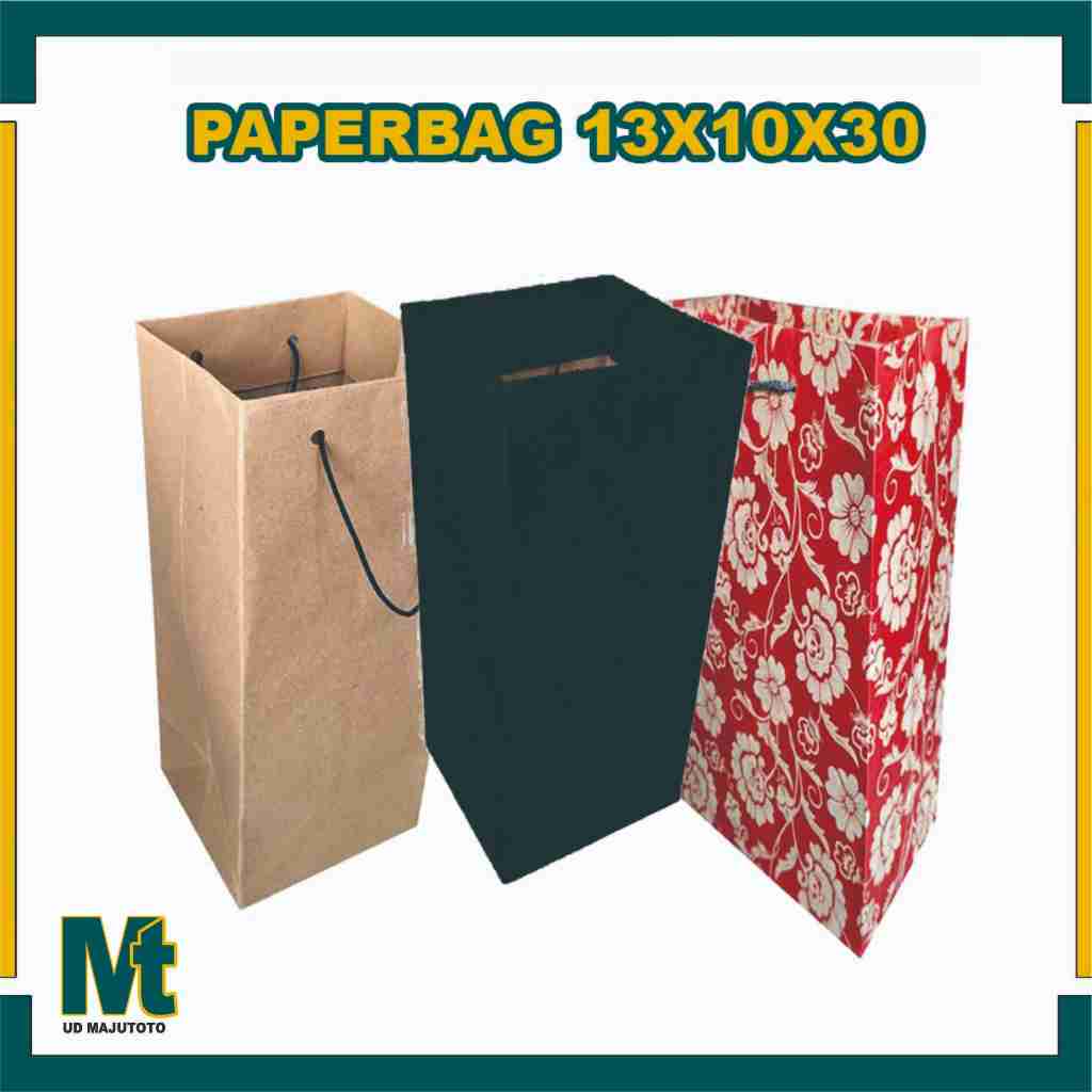 

Paper Bag 13X10X30 Cm (PAKET 12 PCS) / Tas Kertas / Tas Kado / Tas Souvenir / Tas Tumbler