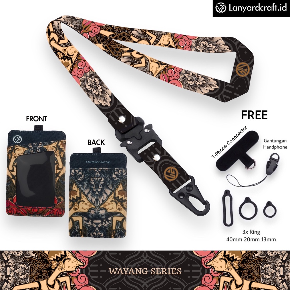 

KODE P77W LCID Lanyard Craft Wayang V3 Gantungan Tali Holder Card Printing Wayang Series
