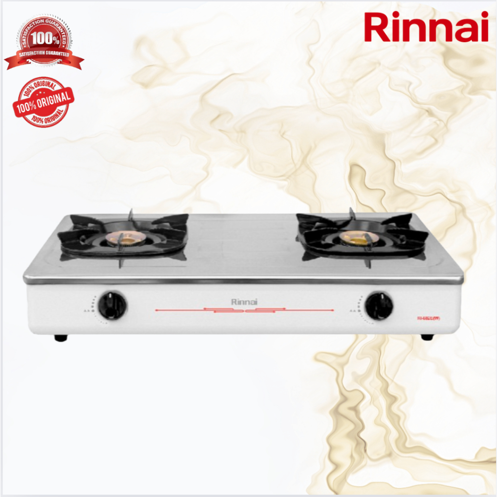 KOMPOR GAS RINNAI 2 TUNGKU RI602E(W) Kompor rinnai/RI602E(W)/RI-602E(W)/ORIGINALRINNAI/GARANSI RESMI