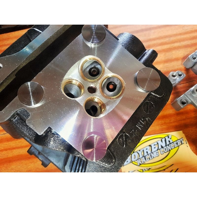 CYLINDER HEAD/KOP SATRIA FU 150 BLES2AN RUBAHAN NON SUDUT 24/21-25/22-26/23-BOYRENK RACING CONCEPT