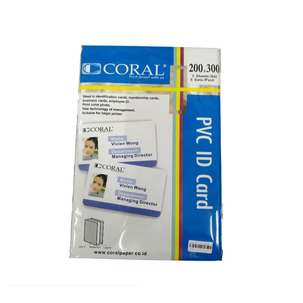 

KODE O66C Coral pvc id card 5sheet