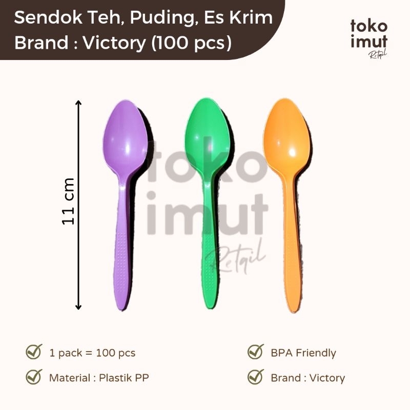 [100 PCS] Sendok Teh/Sendok Puding/Sendok Es Krim/Sendok Plastik/Sendok Plastik Kecil/Sendok Es Buah