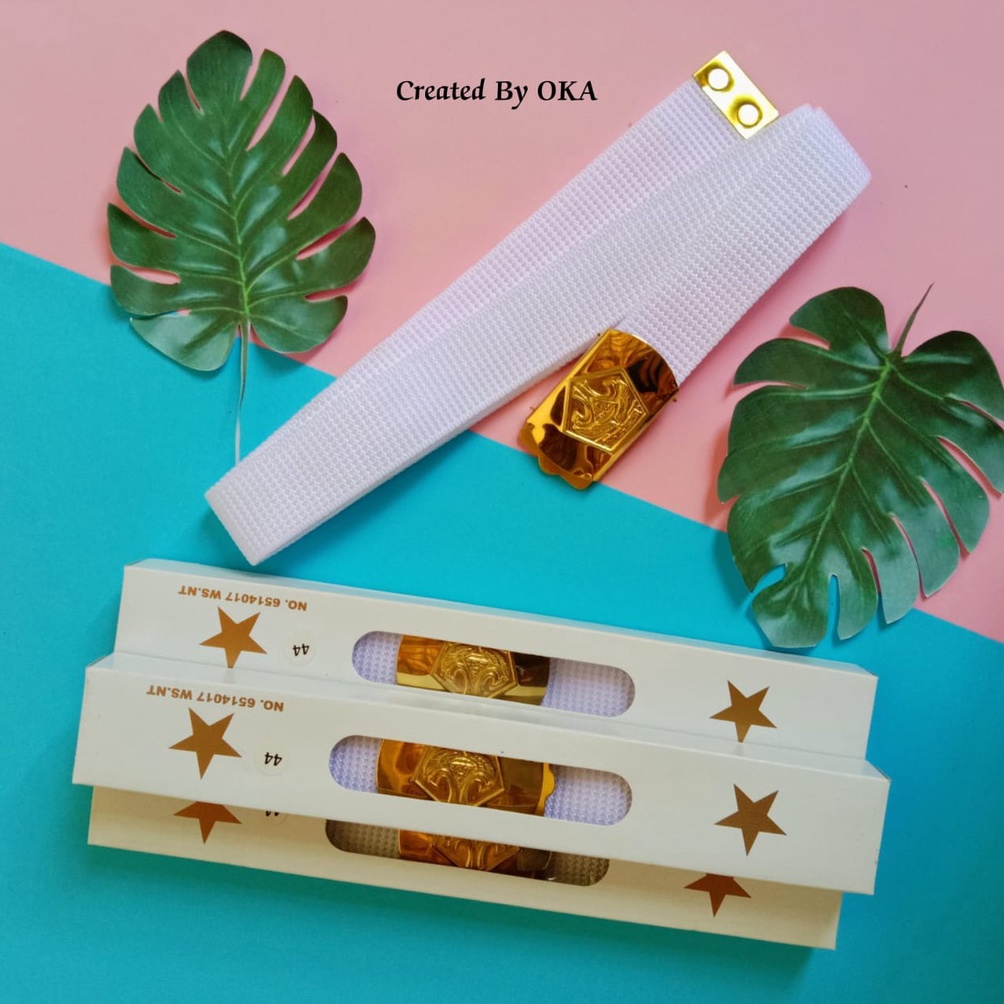 KODE C58J Sabuk PDH Banser Putih Provost Balantas 8mm 15cm