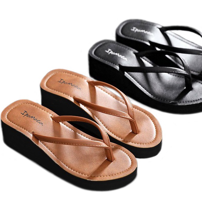 Buy here Sandal Wedges Spon Wanita  Wedges Spon Jepit Simple  Wedges Dewasa IPOMOEA