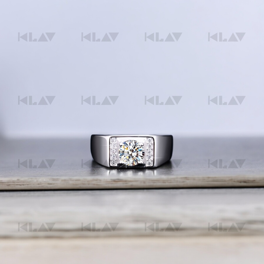 Klav - Cincin Pria Diamond Perak Sterling Silver 925 Antikarat Obi