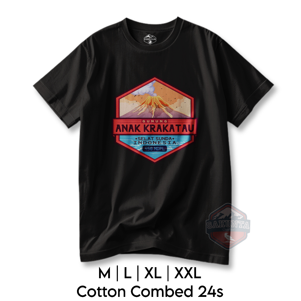 sakunta outdoor kaos pendaki gunung pria dan wanita Tshirt hikking camping gunung krakatau logo gunu