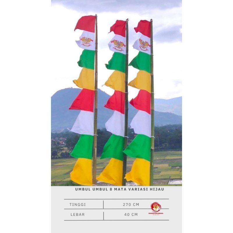 BEST SELLER UMBUL UMBUL MERAH PUTIH / UMBUL UMBUL WARNA/ UMBUL UMBUL SABLON GARUDA / UMBUL UMBUL 8