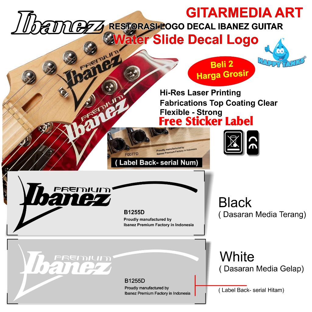 decal waterslide logo ibanez premium_decal gitar ibanez premium_logo waterslide ibanez premium