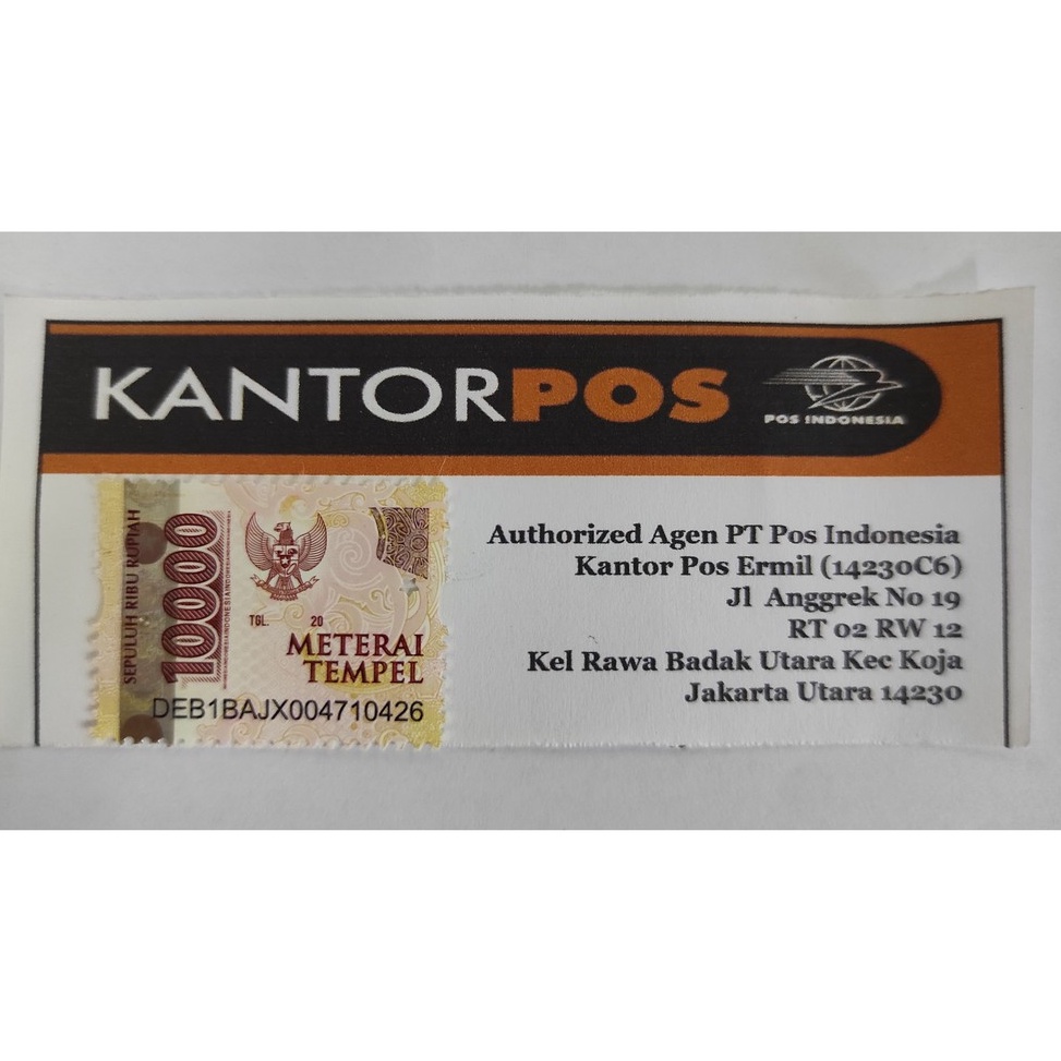 

Terkini Meterai atau Materai Rp 1 1 PcsKeping