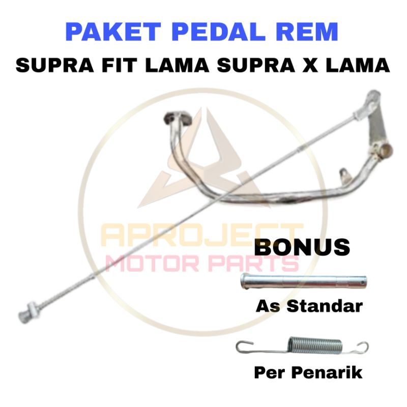 PAKET PEDAL REM KEV AS STANDAR DUA PER PENARIK  KAWAT REM BELAKANG PIJAKAN INJAKN REM BELAKANG SUPRA