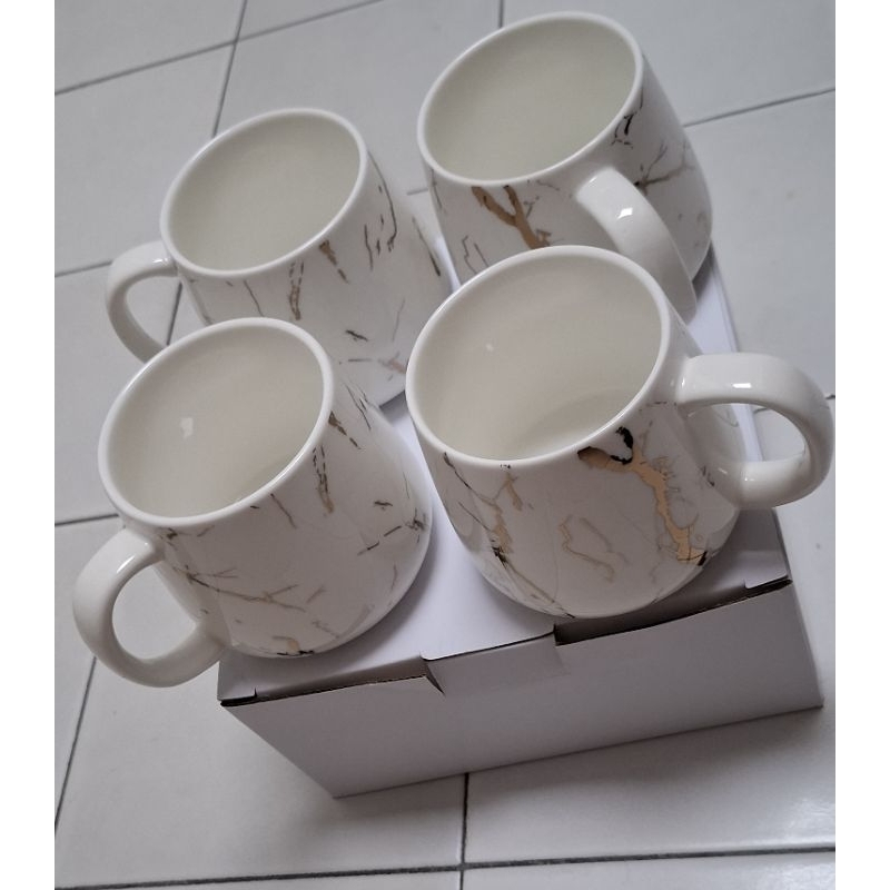 Informa Appetite Set 16 Pcs Abbey Perlengkapan Makan Marble - Putih Dinner Set Plate Aesthetic Eatin