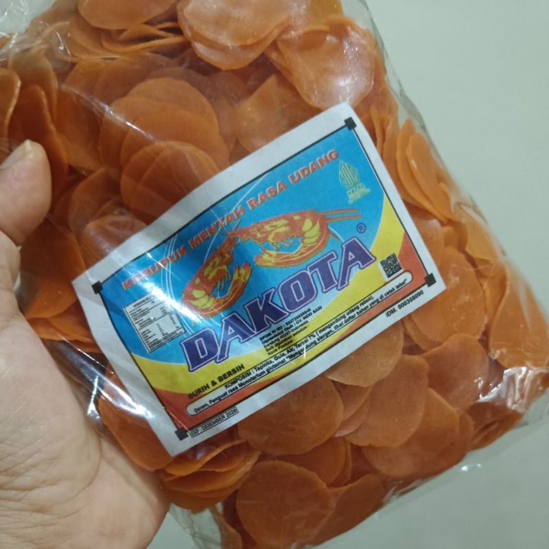 kerupuk mentah rasa udang -merk dakota-500gram