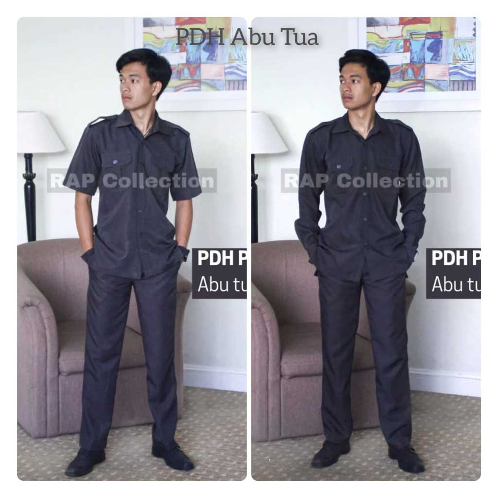 PDH Pria Abu Tua (Lengan Panjang & Pendek)