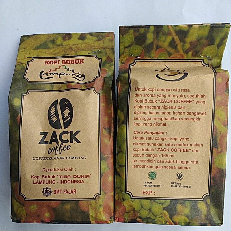 

Kopi bubuk lampung ZACK coffee.kopi asli ZACK kopi robusta lampung 250gr