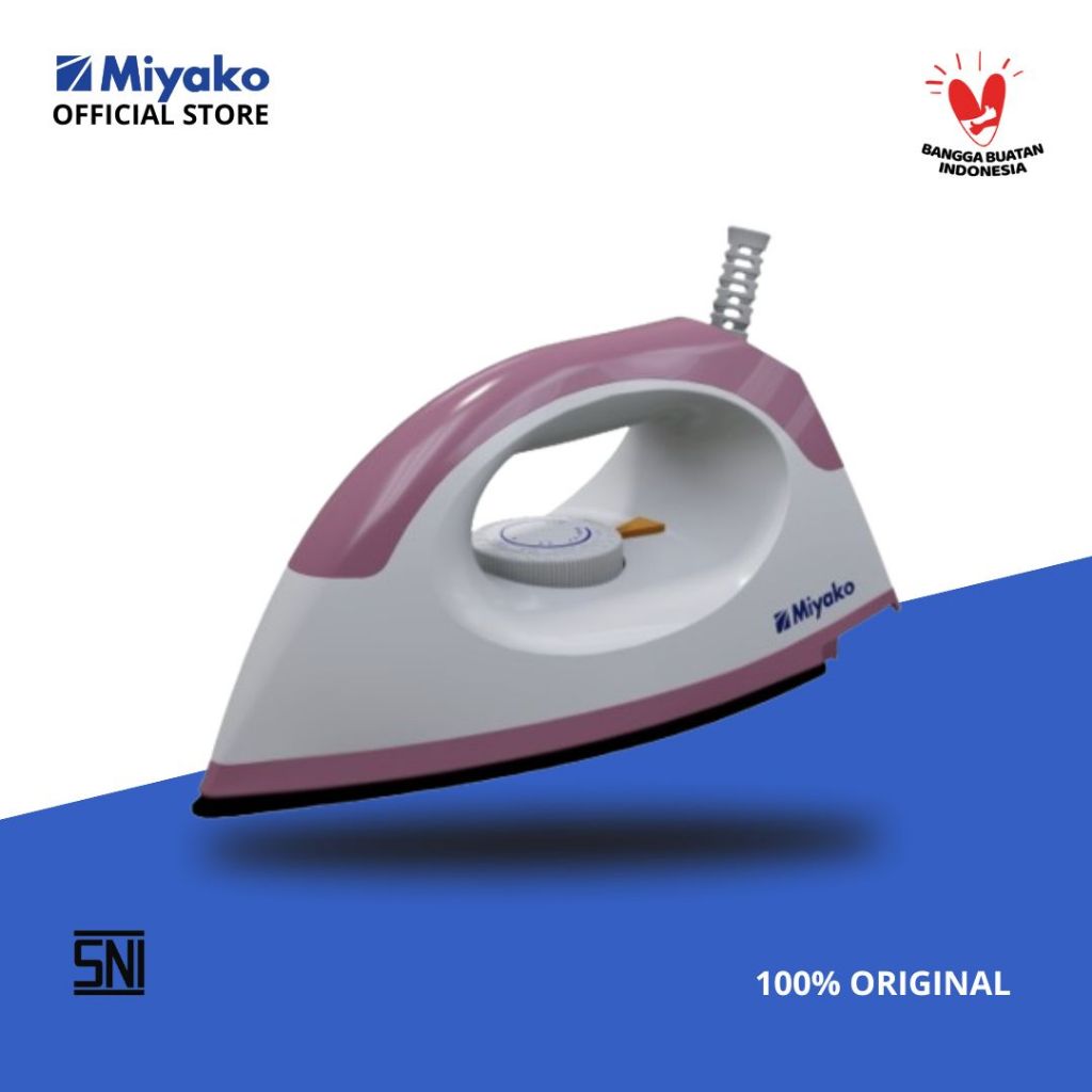 Setrika Miyako EI1009MNP Pink - 395 Watt  - Anti Lengket